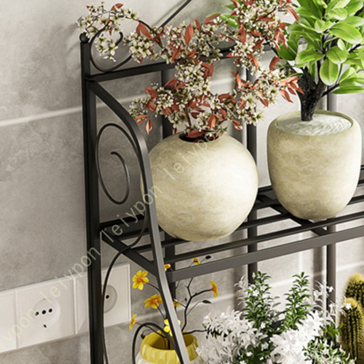 フラワーラック 2段 プランターラック ガーデンラック インテリア 黒