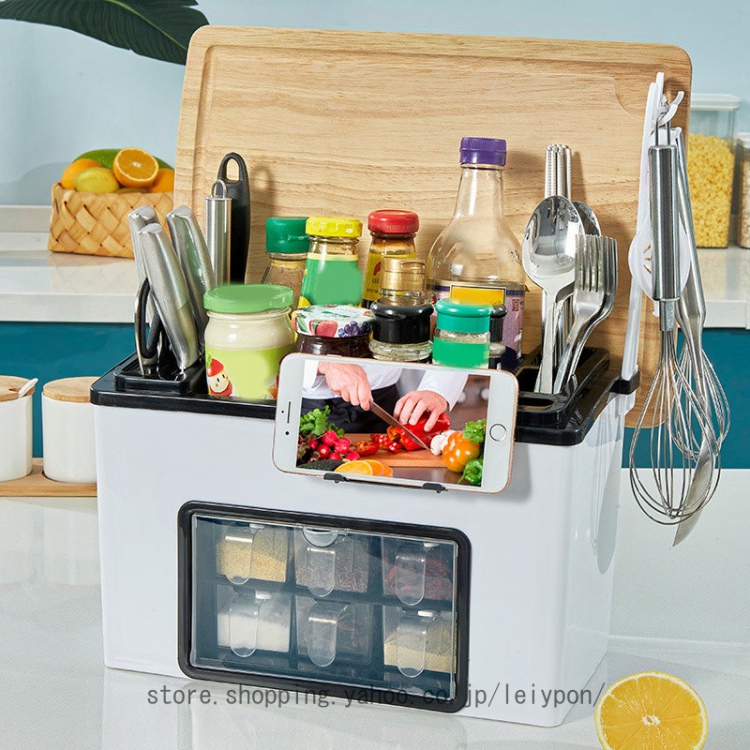 キッチン収納ラック 調味料ラック 台所ラック 透明防塵蓋付き 大容量