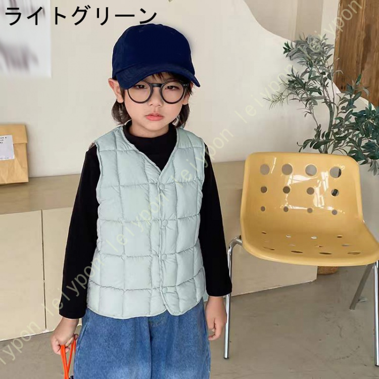 キッズ アウターウエア 子供服 コート vネック 防寒ベスト 冬 長袖 中綿ベスト スナップボタン 前開き ジャンパー アウター 赤ちゃん服 軽量 無地 韓国 小学生｜leiypon｜06