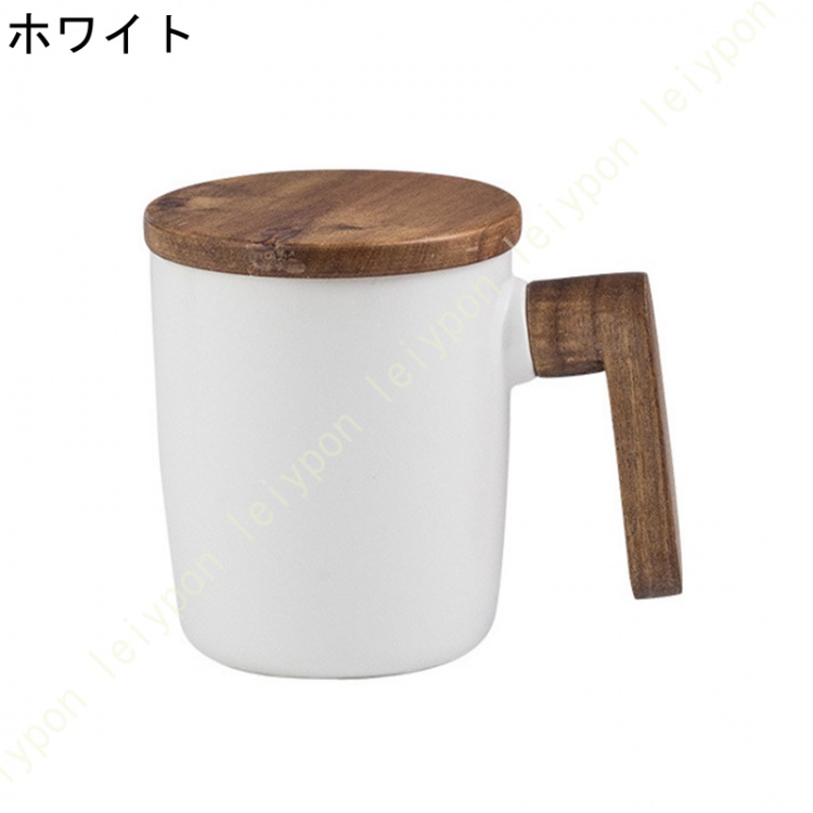 マグカップ 蓋付き おしゃれ 北欧 コーヒーマグ カップ コップ かわいい シンプル 大容量 スプーン付 陶器 結婚祝い 敬老の日 400ml 送別会 コーヒー_1