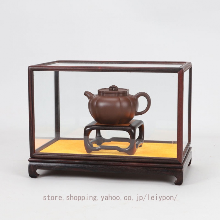 ディスプレイケース 木製 卓上 ショーケース 紫檀木仕様 仏像展示