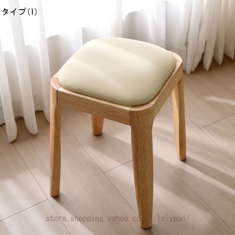 木製スツール おしゃれ 北欧 インテリア チェア 角型 椅子 イス ウッド スタッキング 木目 腰掛け いす 四角椅子 家具 玄関 キッチン 台所 リビング 子供部屋_1