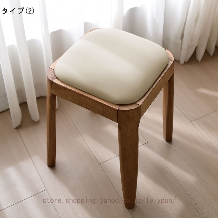 木製スツール おしゃれ 北欧 インテリア チェア 角型 椅子 イス ウッド スタッキング 木目 腰掛け いす 四角椅子 家具 玄関 キッチン 台所 リビング 子供部屋_2