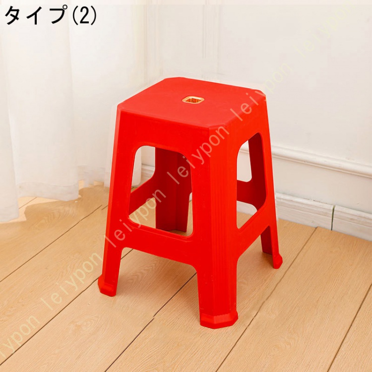 【未使用・展示品】FURSYS　スツール　キャスター付き　四角　レッド スタッキングスツール トール 屋台イス プラスチック