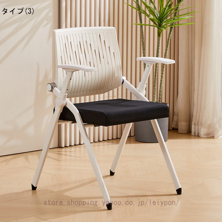 テーブル 付き 折りたたみ椅子 折りたたみチェア 背付き 組み立て不要 メモ台付き 軽量 コンパクト収納 完成品 会議 収納 パイプ椅子 パイプイス_3