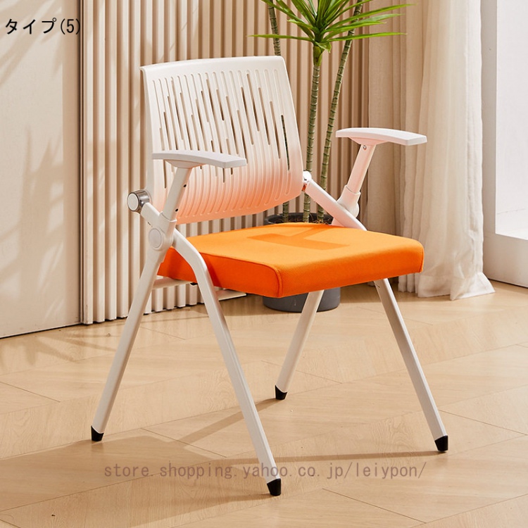テーブル 付き 折りたたみ椅子 折りたたみチェア 背付き 組み立て不要 メモ台付き 軽量 コンパクト収納 完成品 会議 収納 パイプ椅子 パイプイス_5
