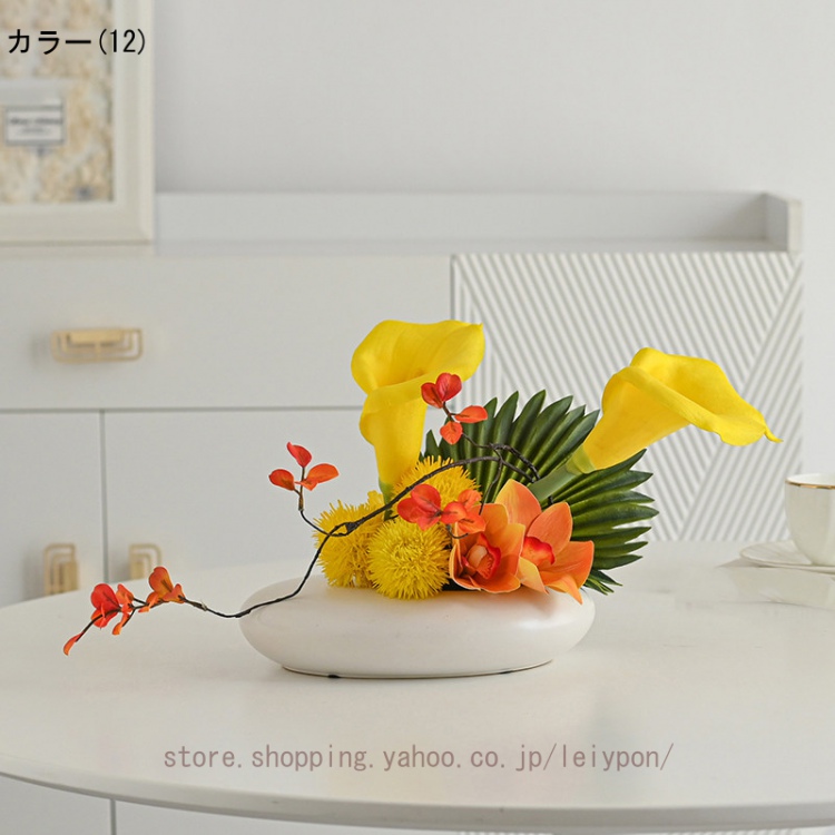 人工苔玉 造花アレンジ フェイクフラワー 侘寂風 生け花 花瓶挿し 人工