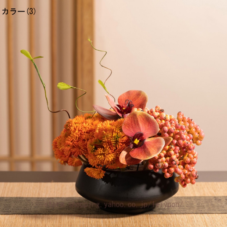 人工苔玉 造花アレンジ フェイクフラワー 侘寂風 生け花 花瓶挿し 人工