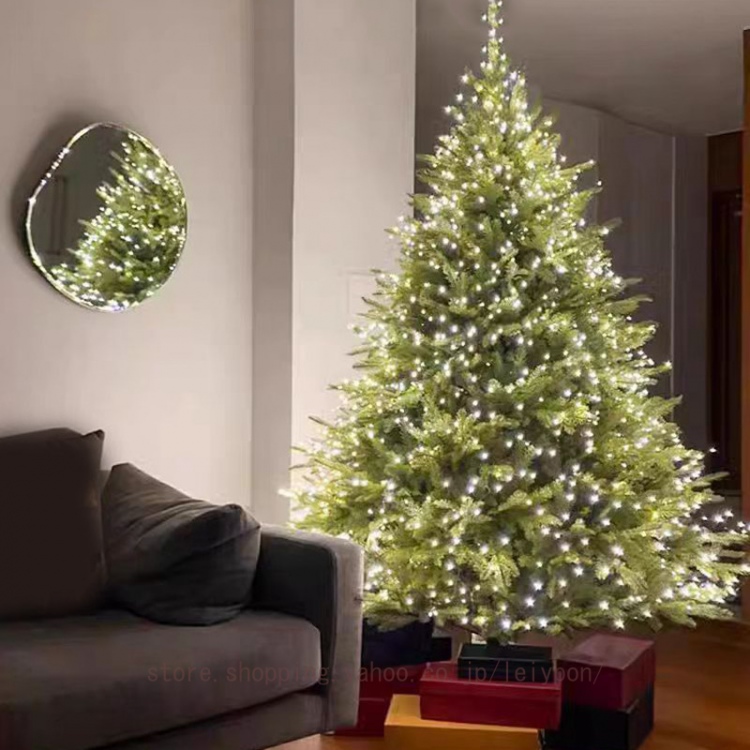 クリスマスツリー 大型 イルミネーション リアル 自然風デザイン 室内用 家庭用 インテリア 商業施設 店舗 パーティー イベント飾り 松ぼっくり 赤い実付き_1