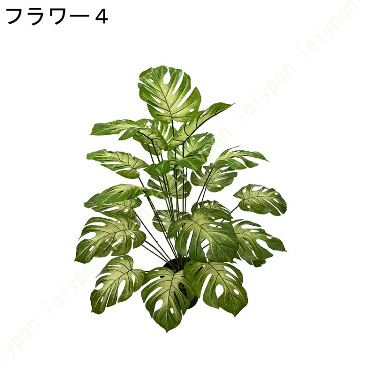 人工観葉植物 大型 フェイクグリーン 鉢植え 造花 フェイクグリーン 簡単世話いらず 水やり不要 フェイクグリーン 装飾鉢付き植え 本物のような3D立体葉っぱの画像