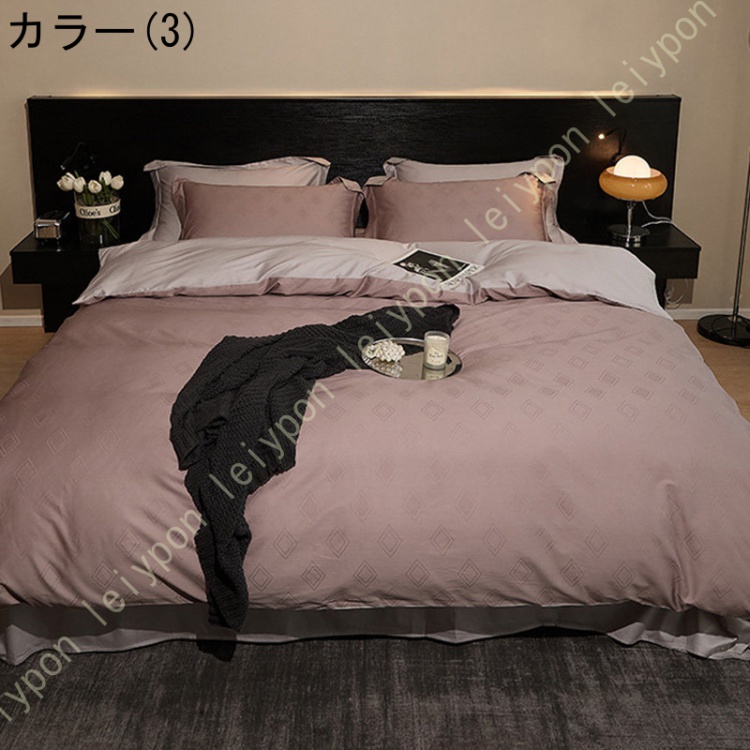 姫系 掛け布団カバー 4点セット 可愛い 布団カバー 寝具カバーセット 花柄 春夏 ベッドカバー 綿100％ 洋式 敷き布団カバー ホテル おしゃれ 枕カバー_3