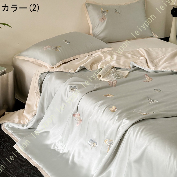 掛けぶとん キルトケット 掛け布団 シルクみたい 丸洗いOK 夏用肌掛け布団 夏用 掛ふとん 防ダニ オシャレ 乾きやすい 軽くてふんわり 新生活 夏用 一人暮らし_2