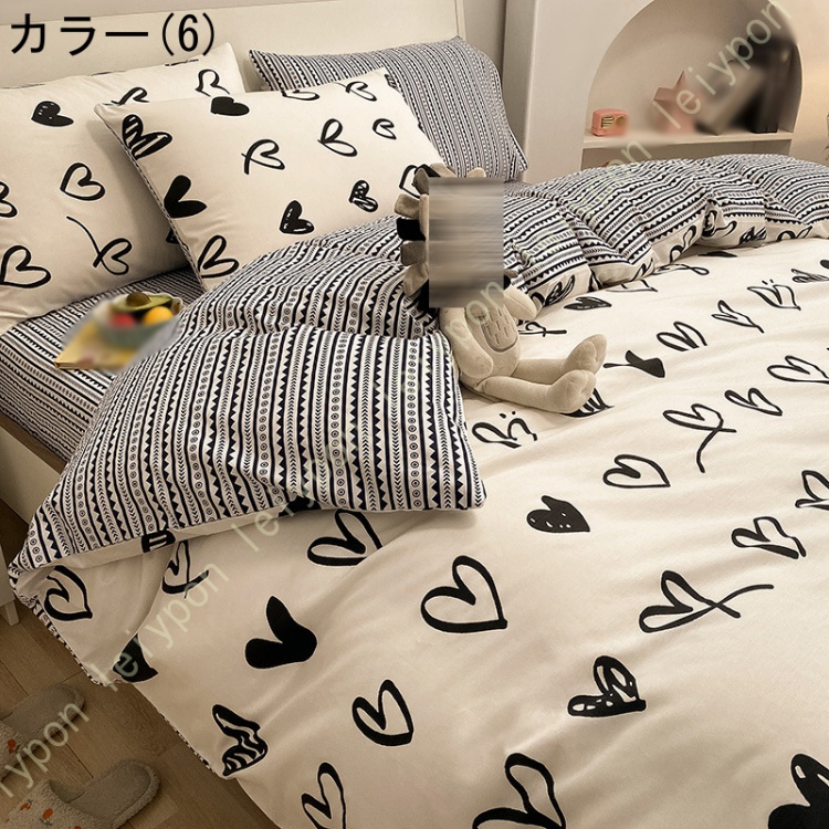 布団カバーセットチェック柄 可愛い 綿100% 大人 子供 柔らかい 肌に優しい フラットシーツ 掛け布団カバー 枕カバー プレゼント 通気性 速乾 防ダニ 四季通用_5