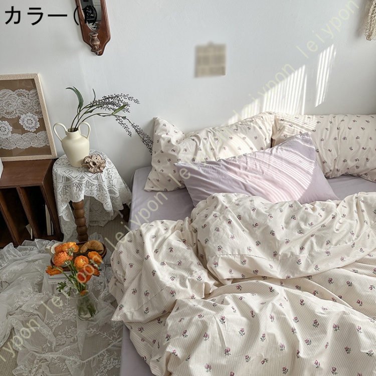 布団カバーセット ３点セット 4点セット 姫系 寝具カバーセット 綿100％ フリル リボン付き かわいい 掛け布団カバー 大人 シンプル おしゃれ ベッドカバー |  | 01