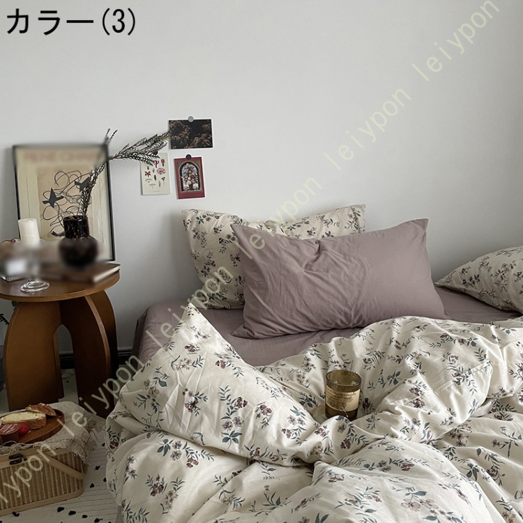 布団カバーセット ３点セット 4点セット 姫系 寝具カバーセット 綿100％ フリル リボン付き かわいい 掛け布団カバー 大人 シンプル おしゃれ ベッドカバー |  | 03