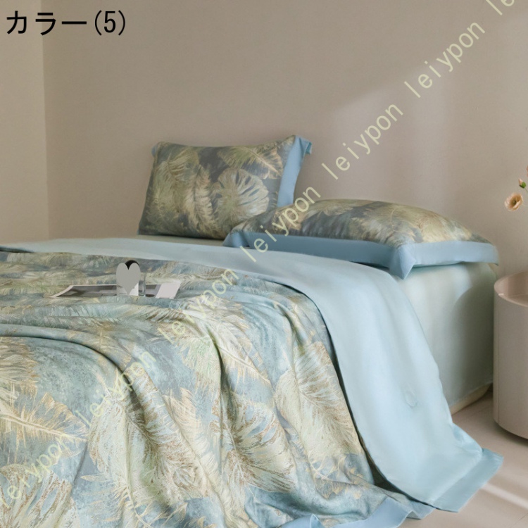 夏用掛け布団 冷感 掛け布団 夏 肌掛け布団 ひんやり 夏布団 接触冷感 吸湿速乾 柔らかい肌触り 花柄 北欧風 アイスシルク冷感肌掛け布団 シルクみたい_5