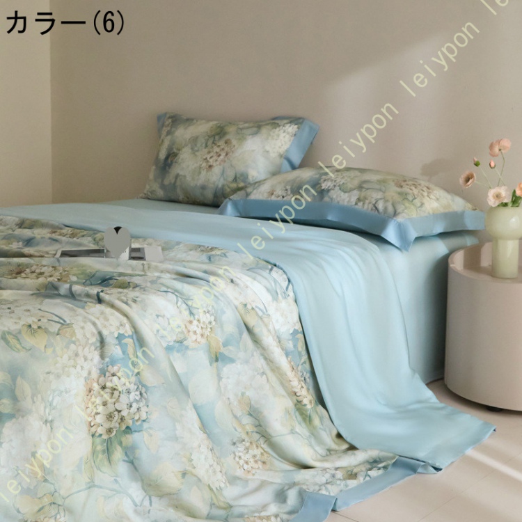 夏用掛け布団 冷感 掛け布団 夏 肌掛け布団 ひんやり 夏布団 接触冷感 吸湿速乾 柔らかい肌触り 花柄 北欧風 アイスシルク冷感肌掛け布団 シルクみたい_6