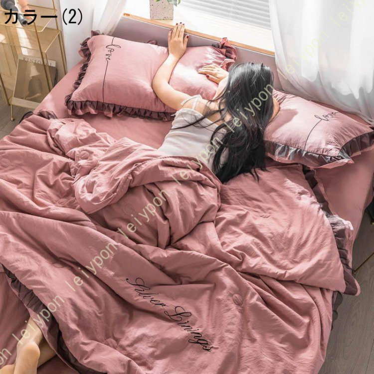 ガーゼケット 北欧 シンプル 肌に優しい ブランケット 吸汗速乾 膝掛け ソフトタッチ 昼寝用 冷房対策 インテリア 寝具 おしゃれ フリル オールシーズン_2