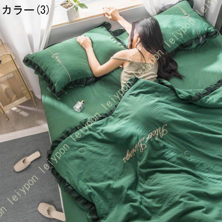 ガーゼケット 北欧 シンプル 肌に優しい ブランケット 吸汗速乾 膝掛け ソフトタッチ 昼寝用 冷房対策 インテリア 寝具 おしゃれ フリル オールシーズン_3