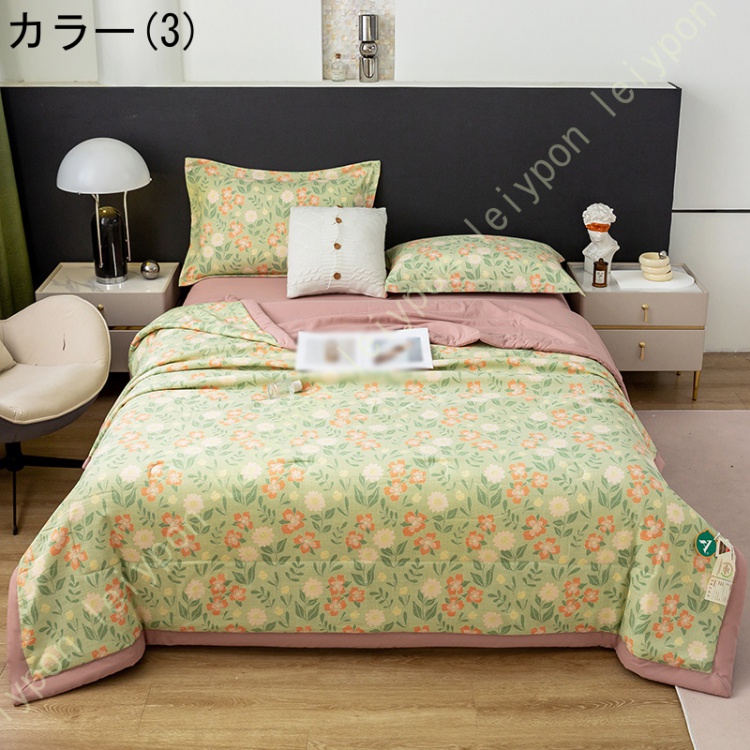 2重ガーゼ 夏用 肌掛け布団 綿100％ キッズサイズ ガーゼ地 姫系 かわいい 洗える 丸洗い 抗菌 防ダニ 軽量 花柄 インテリア 通気性良く 肌に優しい 冷房対策 |  | 02