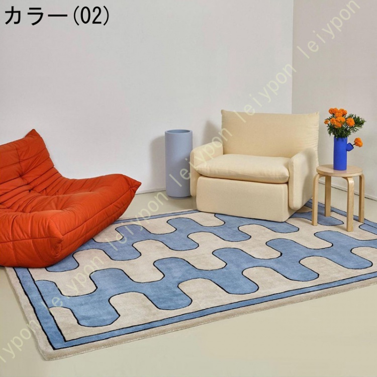 雲の模様 リビングラグ ラグマット カーペット モダン おしゃれ ins風 かわいい ベッドサイドマット 絨毯 柔らかい センターラグ 洗える 抗菌防臭 防ダニ |  | 02