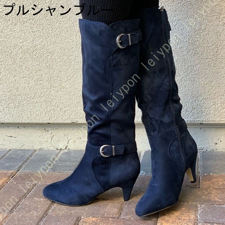 袴ブーツ ショートブーツ レディース ウエスタンブーツ ローヒール 高筒 長靴 スエード ブーティ ...