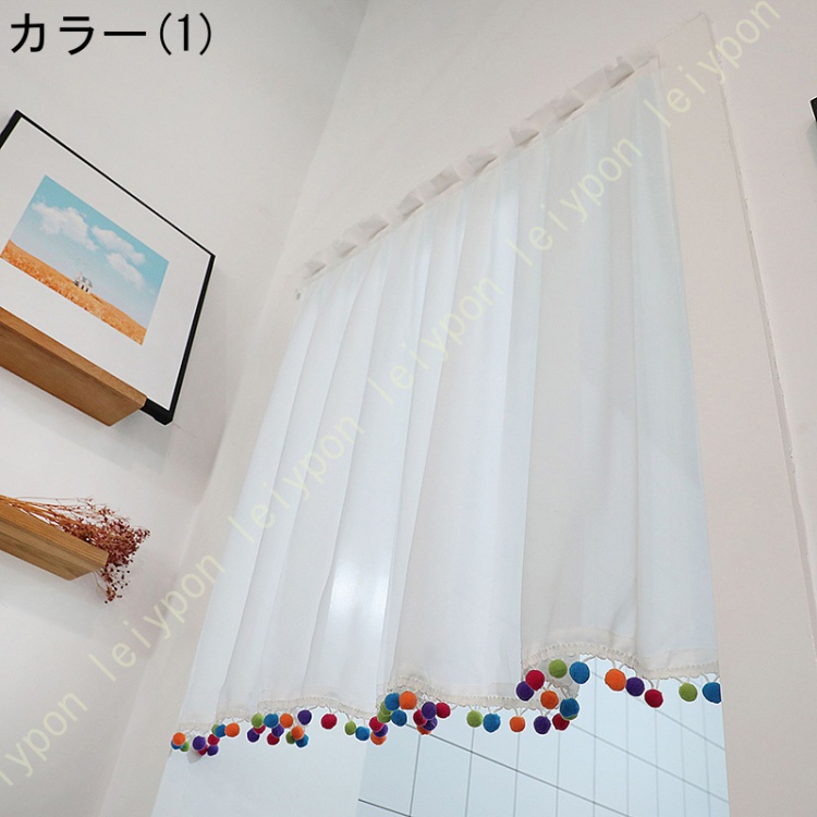 可愛いポンポンのれん　【グレー&ホワイト】 楽天市場】ぽんぽん のれんの通販