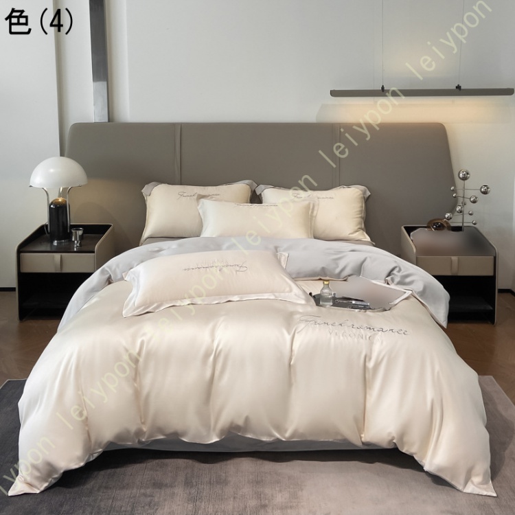 布団カバー 寝具カバー 4点セット 3点セット ベッドシーツ 北欧 華奢 布団カバー シルクみたい素材 寝具カバーセット 掛け布団カバー コンフォート ヨーロッパ_4