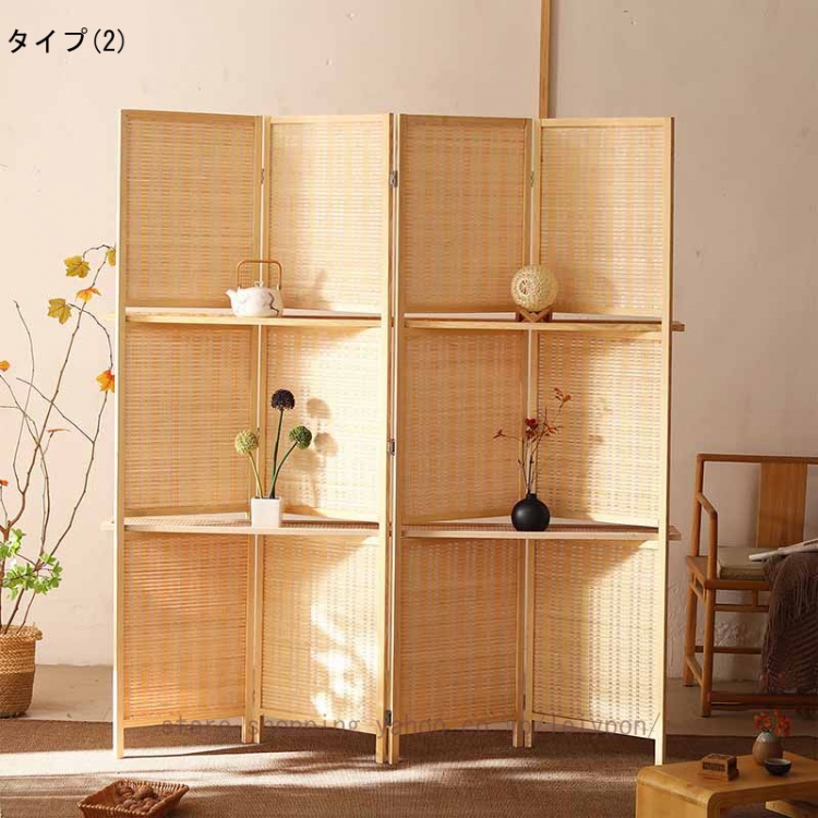 4連　パーテーション　衝立　折り畳み　間仕切り　天然木 東谷 スクリーン パーテーション 4連 衝立 天然木 ナチュラル