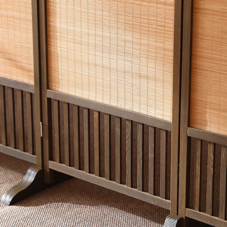 パーテーション 間仕切り 4連 折りたたみ 竹製 仕切り 和風 無塗装