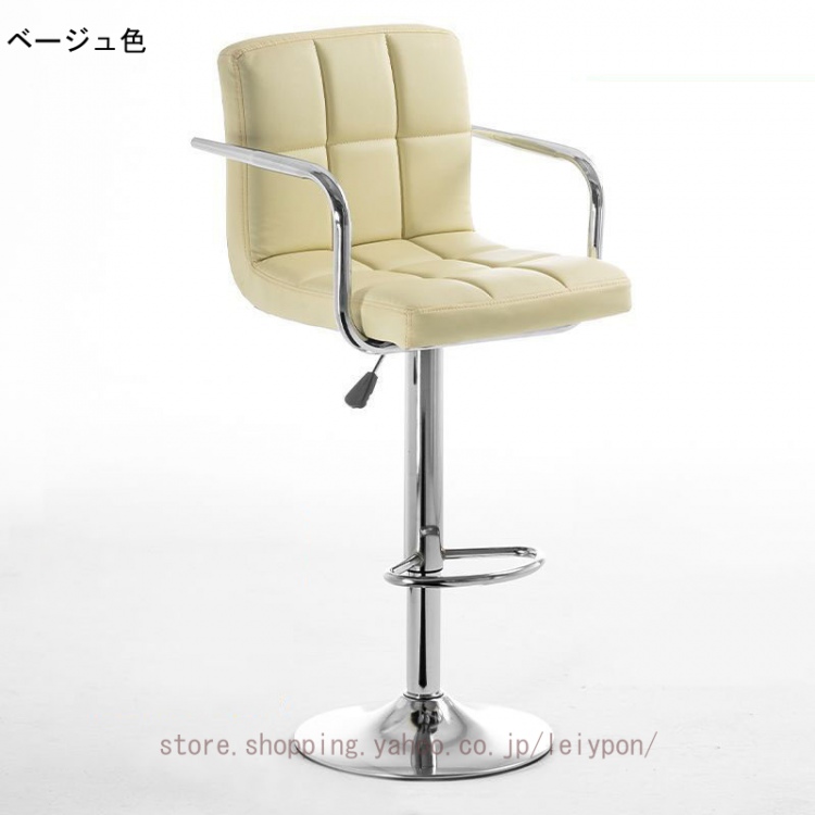 1脚 昇降式カウンターチェア バーカウンター椅子 バーチェア 360度回転 高さ調節可能 背もたれ フットレスト 足置き付き オシャレ カフェ