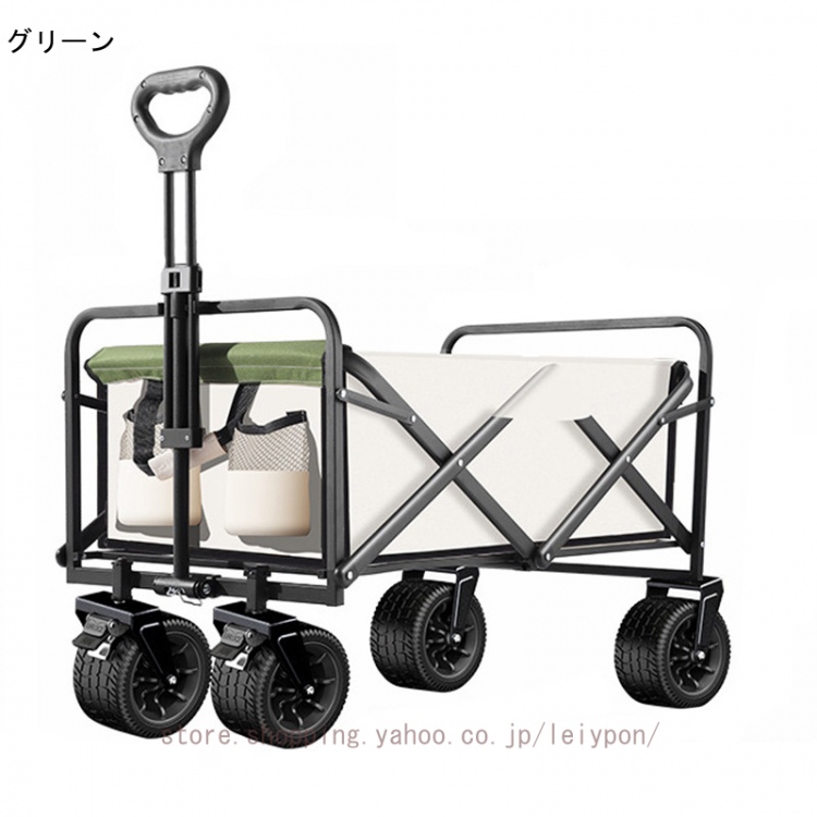 折りたたみ キャリーカート ショッピングカート 台車 静音 コンパクト キャンプ用 家庭用 簡単取り付け キャリーワゴン 大型タイヤ アウトドア BBQ 運動会 4輪の画像