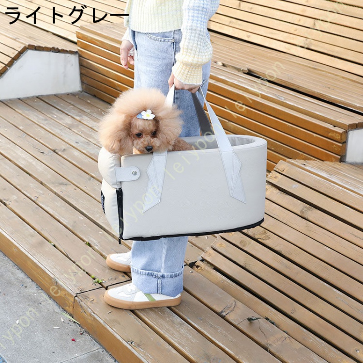 ドライブボックス ドライブベッド ペット用 ドライブシート 車用ペットシート 座席シート 小型犬 猫用 2way キャリーバッグ アームレスト 車載用 飛び出し防止の画像