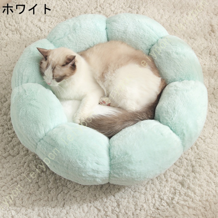 犬 ベッド 猫 ベッド ペットベット ふわふわ 丸型 クッション 花型 