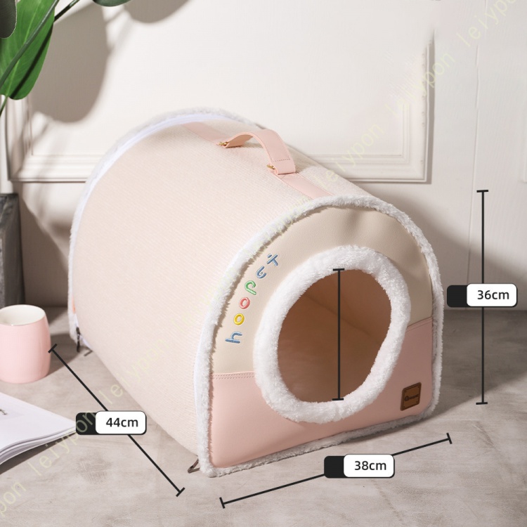 猫 ハウス 冬 ドーム型 ペットハウス ペットベッド 夏用 2WAY 保温防寒 超小型犬 猫用 クッション付き あったか 滑り止め 室内用 洗える ドーム型ペットベッドの画像