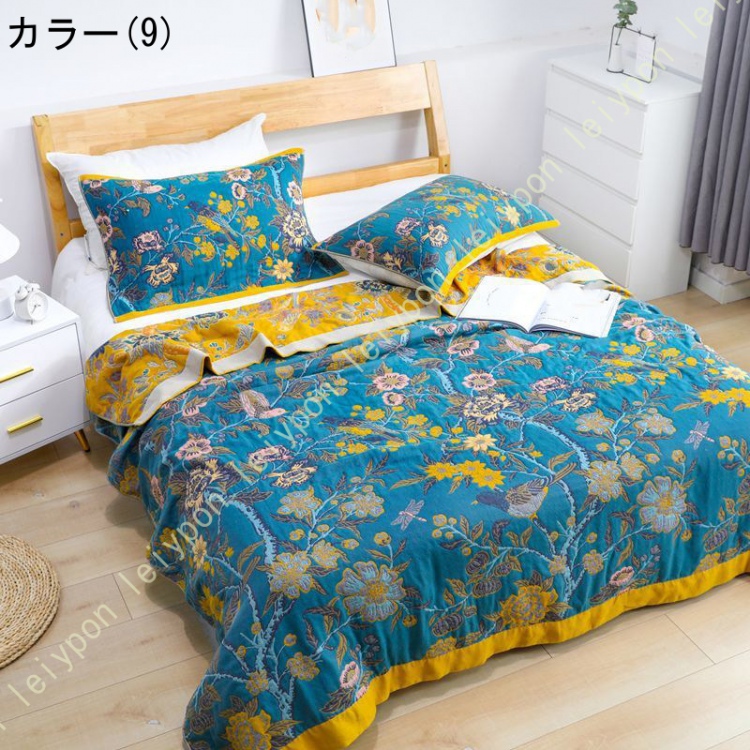 ガーゼケット ボヘミアン風 ソファーカバー ダブル 綿100% 可愛い花柄 夏掛け タオルケット 肌掛け ブランケット 涼感 軽量 吸湿 吸水 速乾 通気性 洗える_9