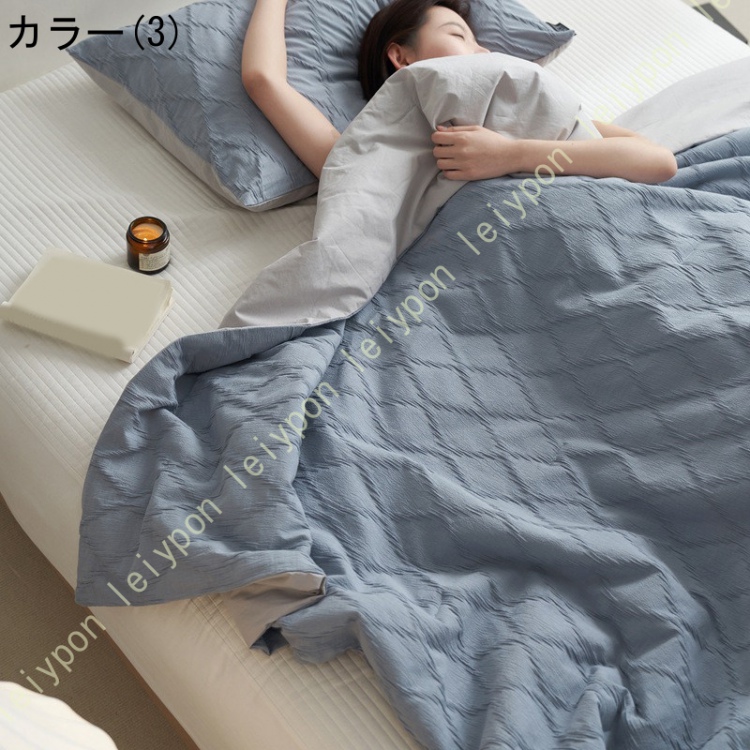 ガーゼケット シングル ハーフ 綿100% 夏 洗える 肌掛け おしゃれ ブランケットやひざ掛け 掛け布団にもマルチに使える 春 夏用 ブランケット 綿100％_3