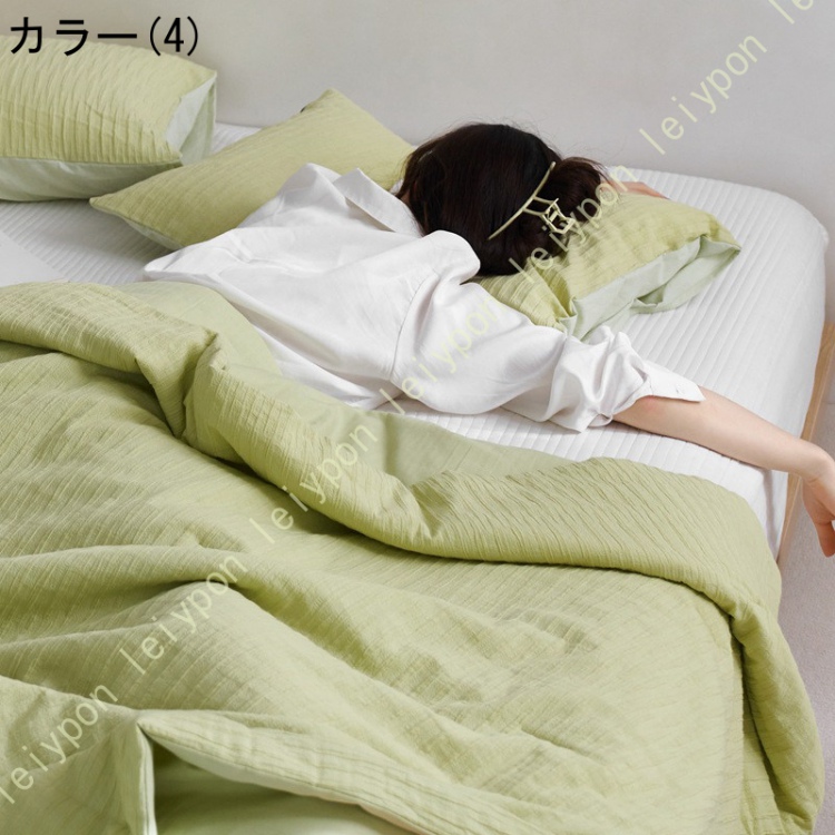 ガーゼケット シングル ハーフ 綿100% 夏 洗える 肌掛け おしゃれ ブランケットやひざ掛け 掛け布団にもマルチに使える 春 夏用 ブランケット 綿100％_4