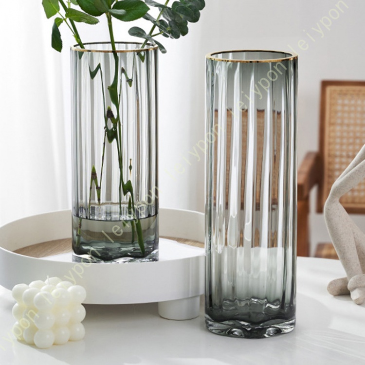 ガラス 花瓶 クリア ガラス フラワーベース 大 ストレート型円柱 