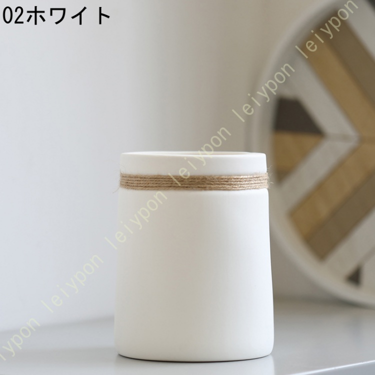 花瓶 白 陶器 花器 フラワーベース ホワイト白い 大 20cm かびん 北欧