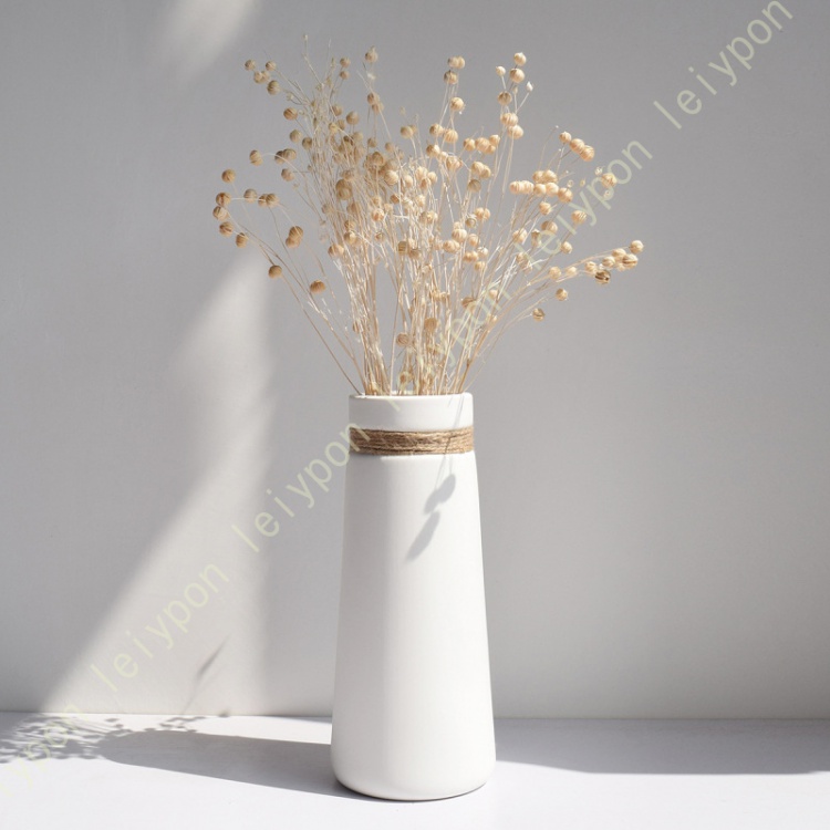 花瓶 白 陶器 花器 フラワーベース ホワイト白い 大 20cm かびん