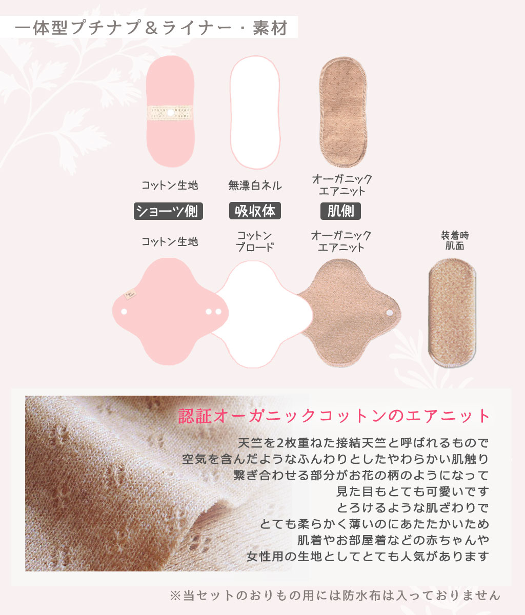 布ナプキン 基本のスタートキット おりもの用 素材