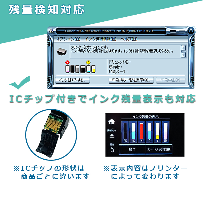 キヤノン用 BC-345XL+BC-346XL ブラック+3色カラー 大容量 互換インク 残量表示対応 PIXUS TS3330 / TS3130S/ TS3130/ TS203/ TR4530｜lemero｜04