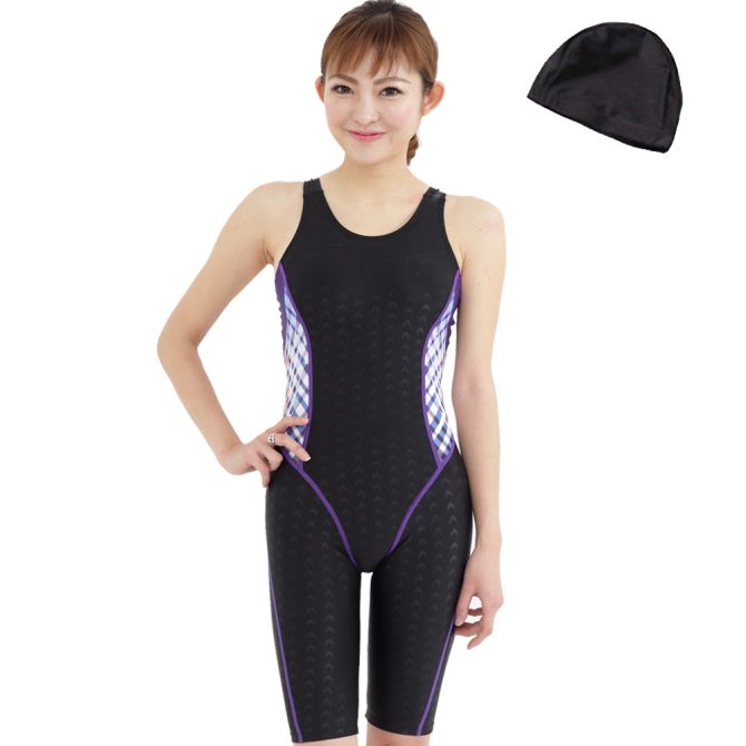 フィットネス水着 レディース 競泳水着 ワンピース スイムウェア オールインワン 練習用 インナー付 キャップ付 宅急便送料無料 cC-kyo2 | LE MODE de toi | 01