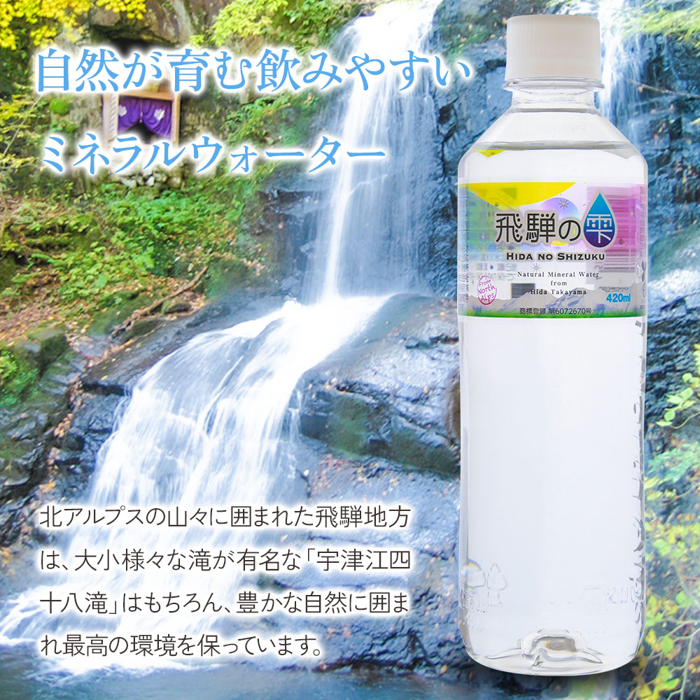 1本あたり70円】水 420ml 28本 天然水 ミネラルウォーター 飛騨の雫