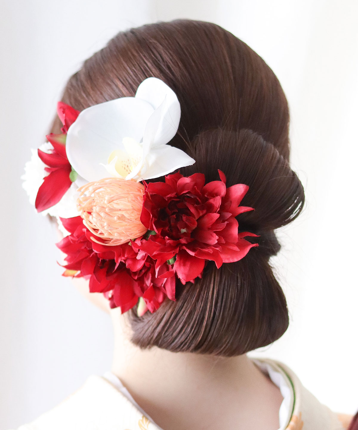 人気蝶々パール簪★ダークレッドダリア&マム★結婚式★成人式★卒業式★髪飾り 成人式 髪飾り 和装 花 卒業式 袴 ウェディング ダリア 胡蝶蘭