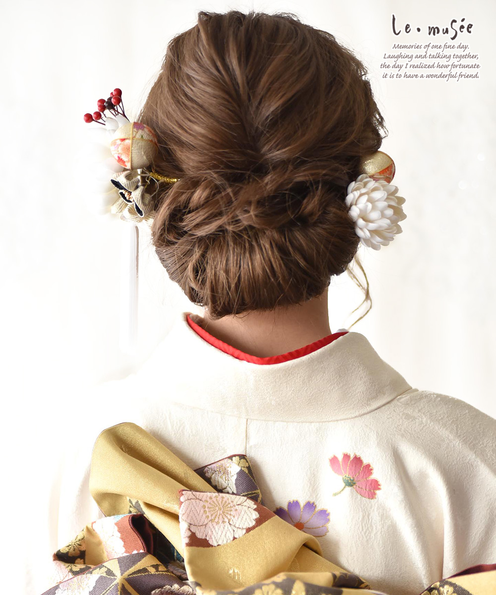成人式 髪飾り 和装 花 つまみ細工 袴 卒業式 セット ヘッドドレス 
