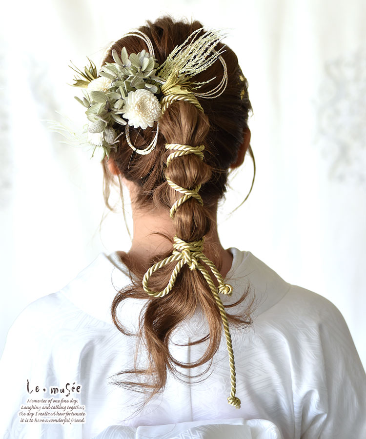 ドライフラワー 成人式 髪飾り 和装 ナチュラルオレガノ