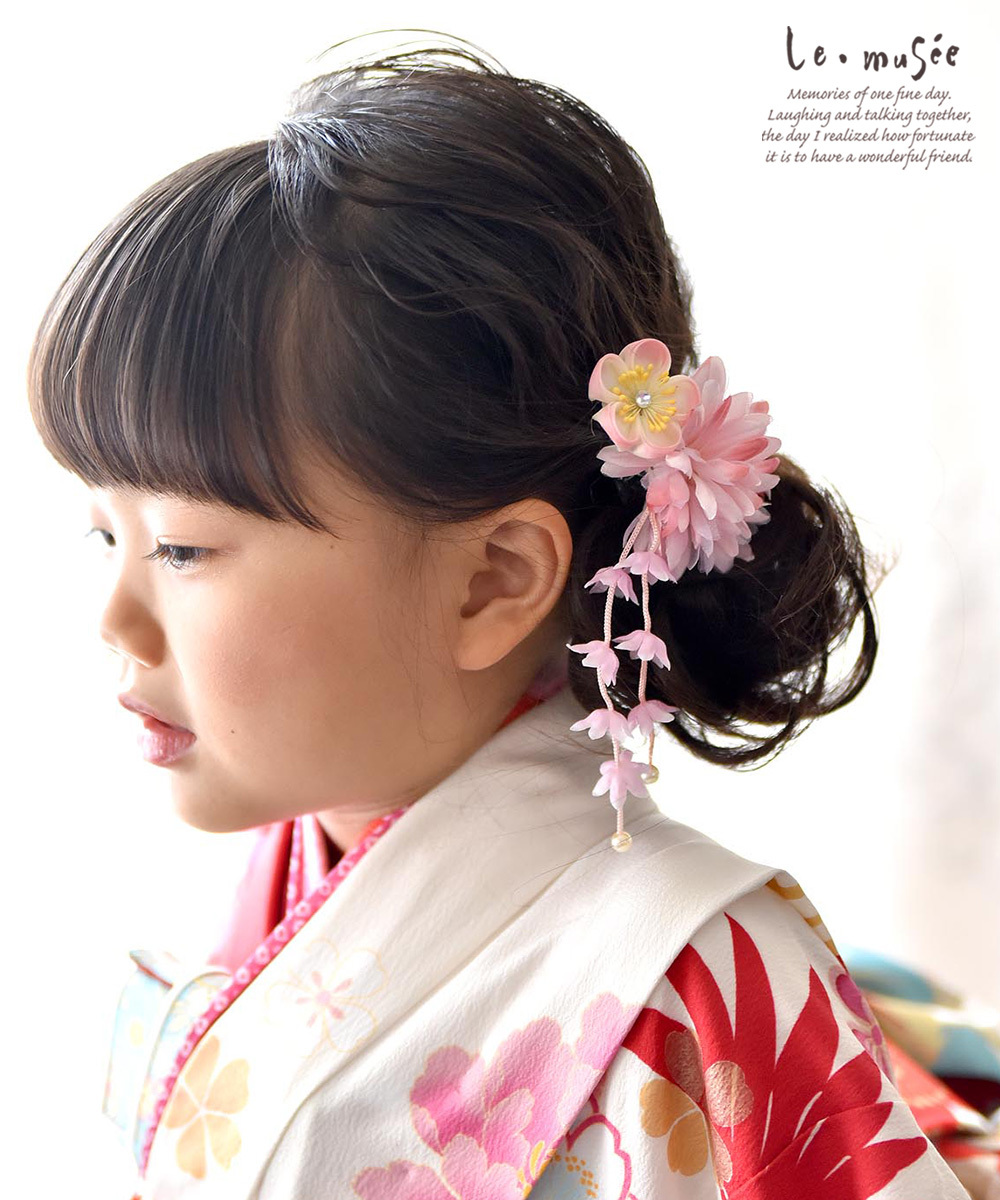 七五三 髪飾り 花 パッチンどめ 3歳 7歳 袴 和装 小学生 おしゃれ 卒業