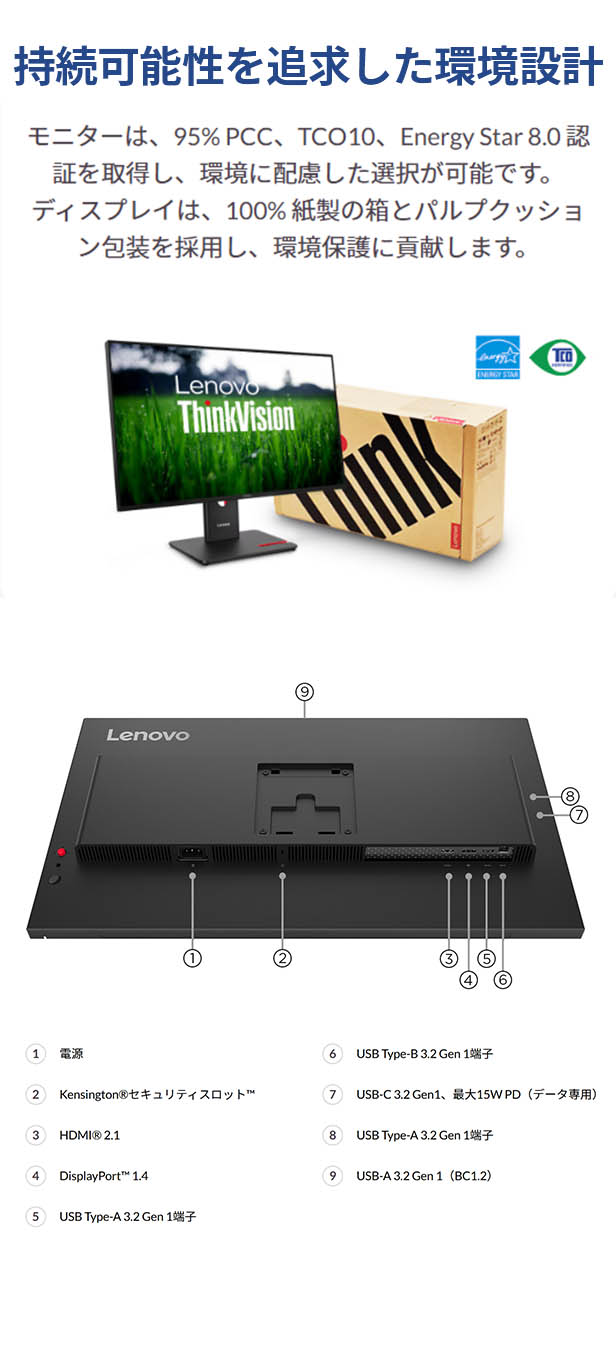 Lenovo（レノボ） 【公式・直販】 モニター 27インチ ディスプレイ